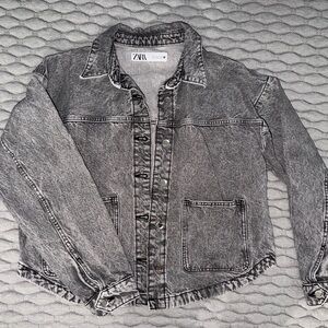 Zara Charcoal Denim Jacket